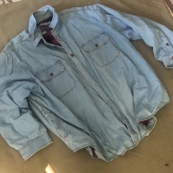 NORTHWEST Denim, buttons down fully Flannel Lined men’s Jacket size 4XL” - Picture 2 of 16